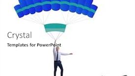  Presentation with parachute - Beautiful PPT theme featuring businessman-falling-into-trap backdrop and a white colored foreground