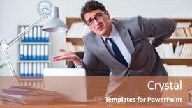  Presentation with pain - Audience pleasing slides consisting of businessman feeling pain backdrop and a coral colored foreground