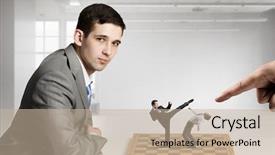  Presentation with chessboard - Presentation having businessman fighting on the chessboard background and a mint green colored foreground