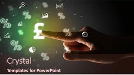  Presentation with multimedia - Slide deck having businessman-finger-touching-on-screen background and a wine colored foreground