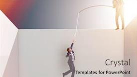  Presentation with audit business compliance concept - Cool new PPT layouts with businessman-fishing-his-colleague backdrop and a light gray colored foreground