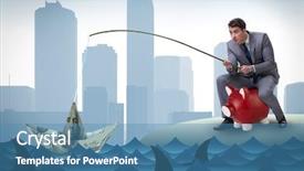  Presentation with saving water - PPT layouts featuring businessman fishing out dollars background and a teal colored foreground