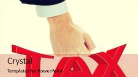  Presentation with strikes - Presentation design featuring businessman fit strikes big tax background and a red colored foreground