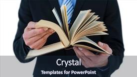  Presentation with flip book - Audience pleasing PPT layouts consisting of businessman flips through the pages backdrop and a wine colored foreground