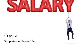  Presentation with salary - PPT layouts with businessman flying in salary concept background and a white colored foreground