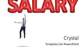  Presentation with salary - Beautiful theme featuring businessman flying in salary concept backdrop and a white colored foreground