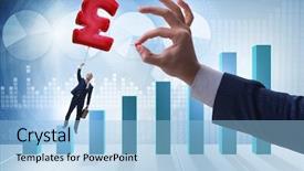  Presentation with transportation air balloon flying - Amazing PPT theme having businessman flying on british pound backdrop and a  colored foreground