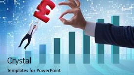  Presentation with british - Audience pleasing slides consisting of businessman flying on british pound backdrop and a light blue colored foreground