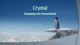  Presentation with plane flying in everest - Slides consisting of businessman flying on paper plane background and a ocean colored foreground