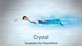  Presentation with data - Beautiful PPT theme featuring businessman flying super fast backdrop and a sky blue colored foreground