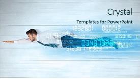  Presentation with data - Beautiful presentation theme featuring businessman flying super fast backdrop and a  colored foreground