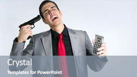  Presentation with bad news - Presentation theme having businessman formal suit bad number background and a  colored foreground