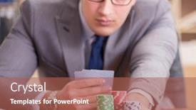  Presentation with gambling - Theme having businessman-gambling-playing-cards background and a red colored foreground