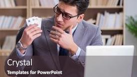  Presentation with playing cards - Slide set enhanced with businessman-gambling-playing-cards background and a tawny brown colored foreground