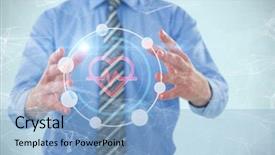  Presentation with white pigeon against the blue - Slide set with businessman gesturing against white background background and a light blue colored foreground