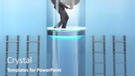  Presentation with promotion - Amazing presentation theme having businessman getting promotion in financial concept backdrop and a teal colored foreground