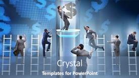  Presentation with promotion - Colorful PPT theme enhanced with businessman-getting-promotion-in-financial backdrop and a teal colored foreground