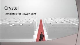  Presentation with red carpet - Slide deck having businessman going straight ahead background and a white colored foreground