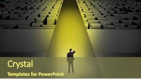  Presentation with mazes - Audience pleasing slide deck consisting of businessman going straight ahead backdrop and a tawny brown colored foreground