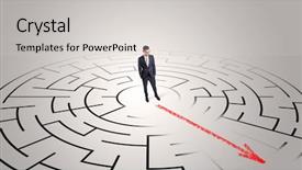  Presentation with maze - Presentation design featuring businessman going through the maze background and a light gray colored foreground