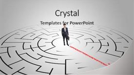  Presentation with maze - Cool new slides with businessman going through the maze backdrop and a light gray colored foreground