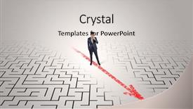  Presentation with business challenge businessman entrance maze - Colorful PPT layouts enhanced with businessman going through the maze backdrop and a light gray colored foreground
