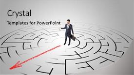 Presentation with maze - PPT layouts with businessman going through the maze background and a light gray colored foreground