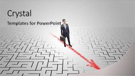  Presentation with maze - Cool new PPT layouts with businessman going through the maze backdrop and a  colored foreground