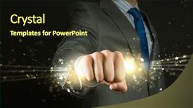  Presentation with dust - PPT theme featuring businessman grasping star dust background and a wine colored foreground