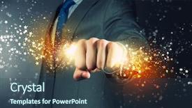  Presentation with dust - Slides having businessman grasping star dust background and a ocean colored foreground