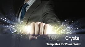  Presentation with dust - Beautiful PPT layouts featuring businessman grasping star dust backdrop and a dark gray colored foreground