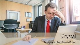  Presentation with today - Slide deck with businessman had enough of working for today background and a soft green colored foreground