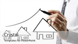  Presentation with hand drawn brush stroke design - Theme having businessman hand drawing a house background and a  colored foreground