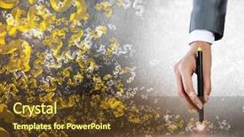  Presentation with dollar sign - Amazing presentation design having businessman hand drawing dollar sign backdrop and a tawny brown colored foreground