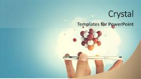  Presentation with spheres - Beautiful slide set featuring businessman hand holding a smartphone backdrop and a light blue colored foreground