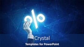  Presentation with blue crystal - Presentation theme consisting of hand holding blue crystal ball background and a ocean colored foreground