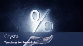  Presentation with blue crystal - Audience pleasing presentation theme consisting of hand holding blue crystal ball backdrop and a ocean colored foreground