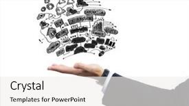  Presentation with light bulb - Audience pleasing theme consisting of businessman hand holding light bulb backdrop and a white colored foreground