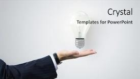  Presentation with light bulb or lightbulb - Theme enhanced with businessman hand holding light bulb background and a white colored foreground