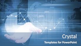  Presentation with market research - Colorful theme enhanced with businessman hand presenting digital backdrop and a teal colored foreground