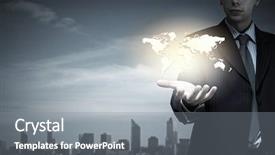  Presentation with world map - Cool new slide set with rules - close up of businessman hand backdrop and a gray colored foreground