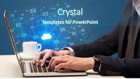  Presentation with cloud computing - Audience pleasing presentation consisting of businessman hand sending a bunch backdrop and a  colored foreground