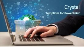  Presentation with virtual memory in cloud computing - Cool new PPT theme with businessman hand sending a bunch backdrop and a  colored foreground