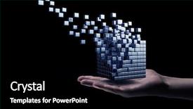  Presentation with problem solving - Beautiful PPT layouts featuring businessman hand shows cube as symbol of problem solving backdrop and a black colored foreground