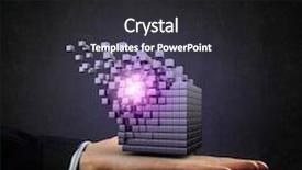  Presentation with hand palm - Slide set with businessman hand shows disintegrating cube in palm background and a black colored foreground