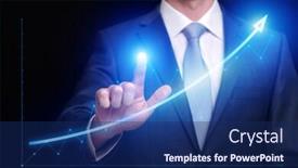  Presentation with revenue - Amazing presentation having businessman-hand-touch-business-graph backdrop and a navy blue colored foreground