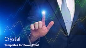  Presentation with revenue - Slides featuring businessman-hand-touch-business-graph background and a navy blue colored foreground