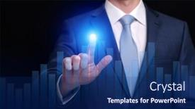  Presentation with revenue - Slides with businessman-hand-touch-business-graph background and a navy blue colored foreground