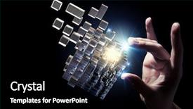  Presentation with problem solving - Audience pleasing slide deck consisting of businessman hand touch cube backdrop and a  colored foreground