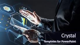  Presentation with transparent screen - PPT layouts with businessman hands with transparent background and a wine colored foreground